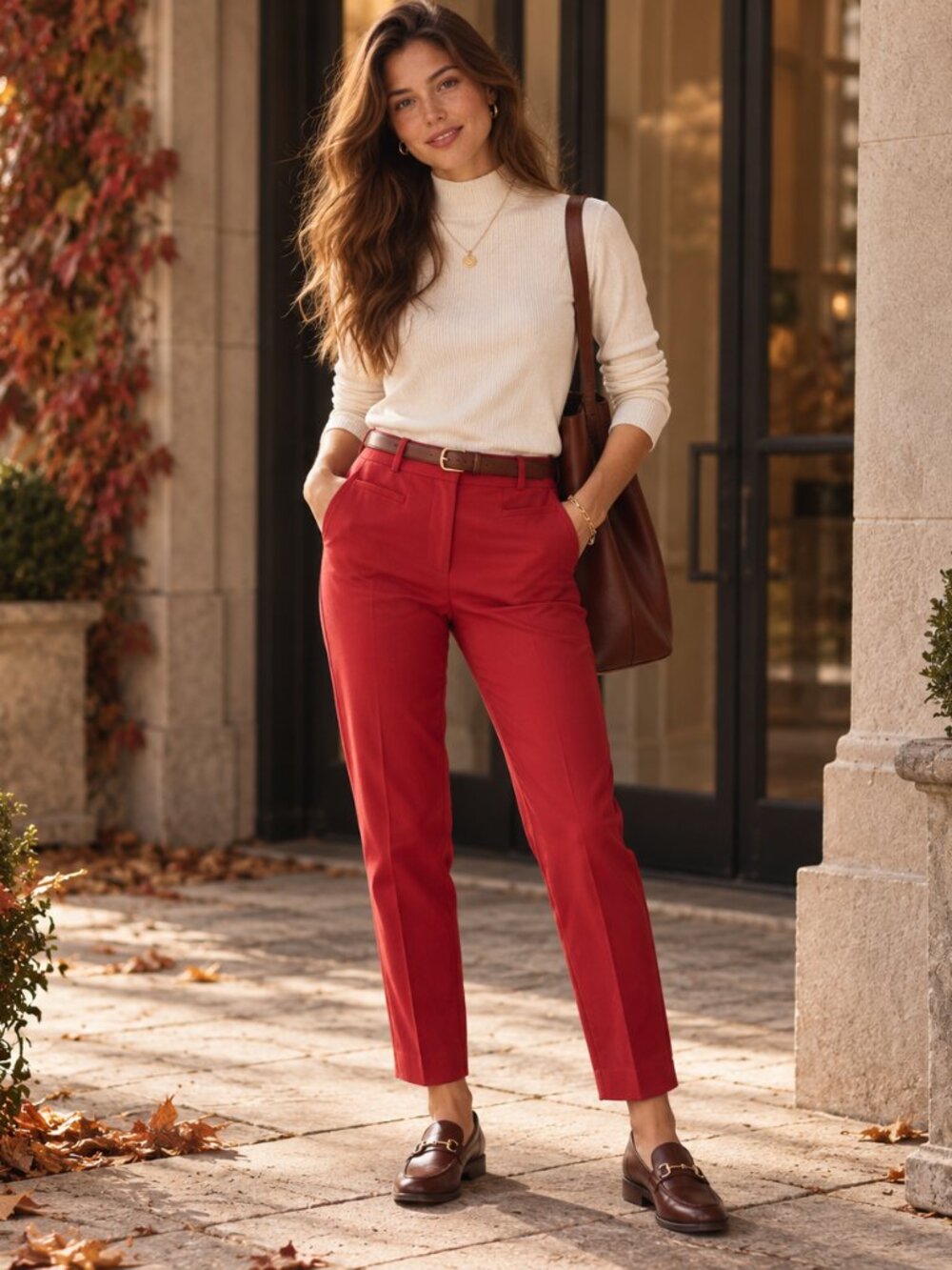 Banana Republic Sloan Pants Womens 12 Rust Red Stretch Ankle Career Trousers